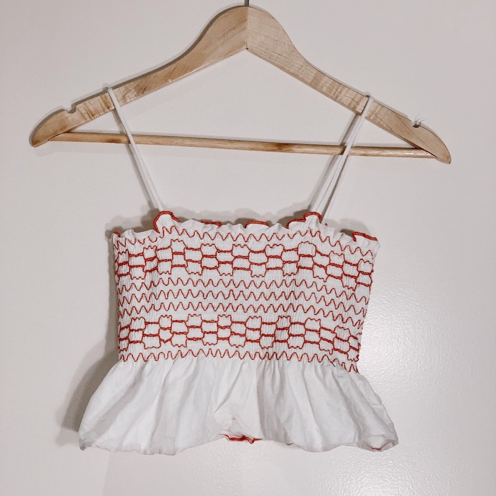 Cute flouncy white summer top